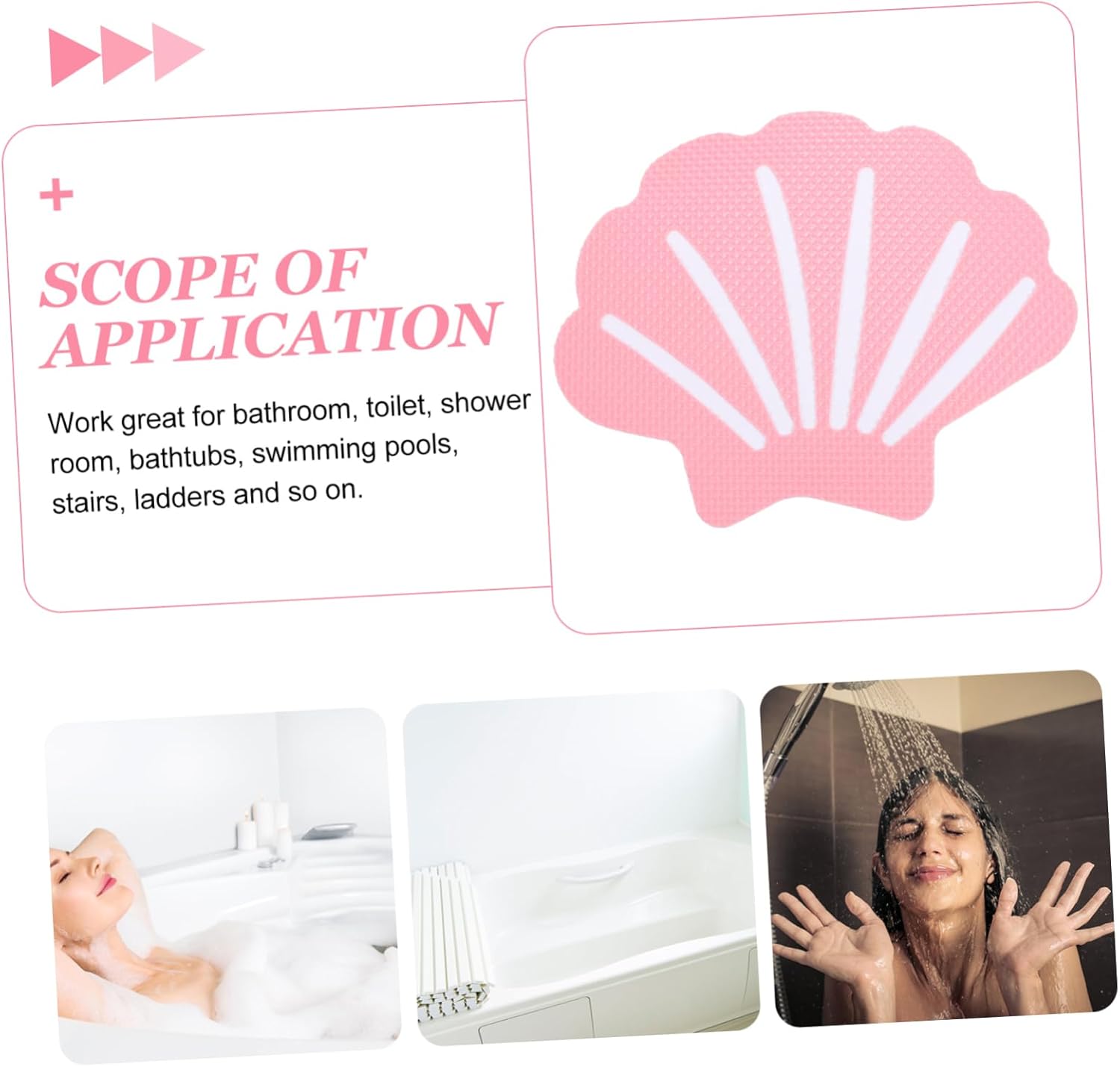 Holibanna Bathtub Nonslip Stickers 12pcs Shell Design Anti-Slip Decals