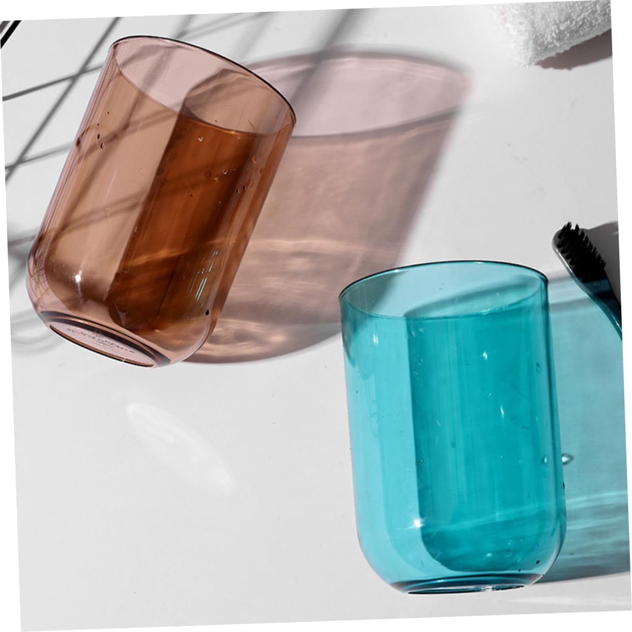 ABOOFAN 2pcs Transparent Toothbrush Cups Sturdy Bathroom Holder