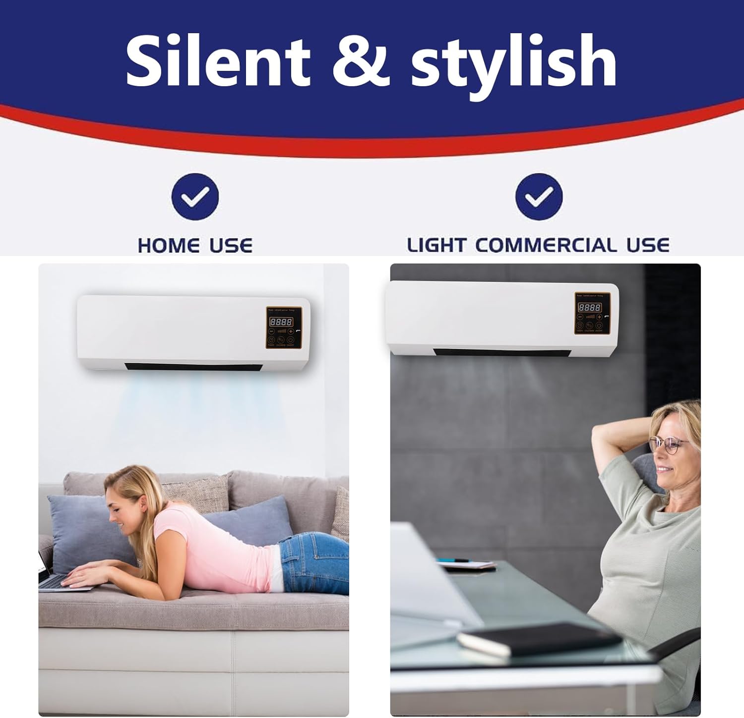 Semme Wall Mount Air Heater - Dual Use for Cooling and Heating