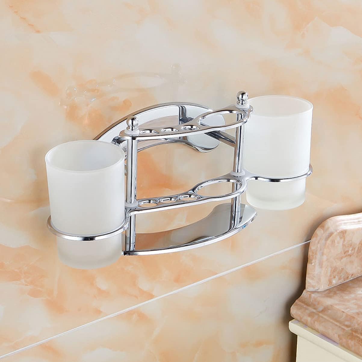 HOOTNEE Wall-Mounted Toothbrush Holder with Gargle Cup 1