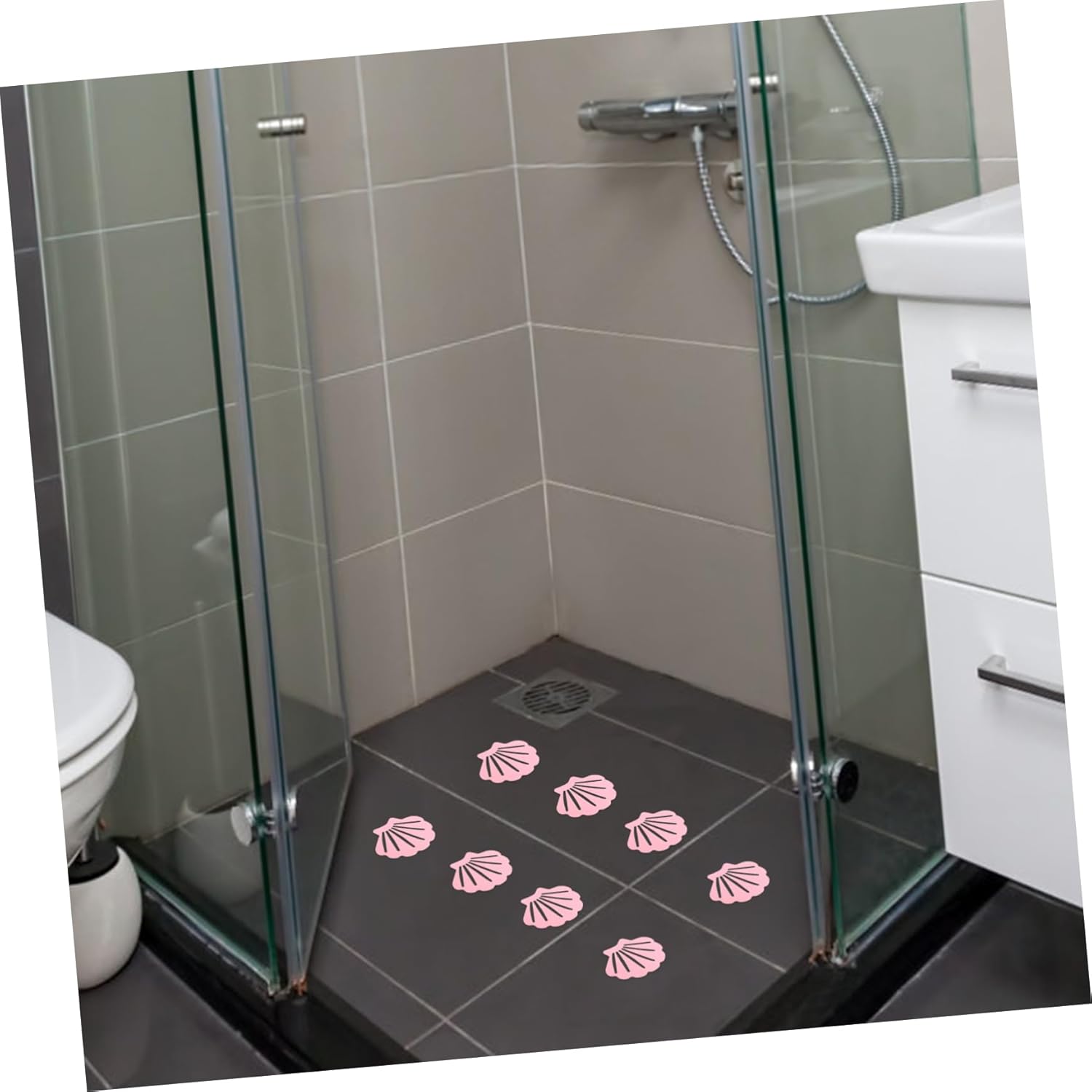 KONTONTY 12pcs Shell Shape Non-Slip Bath Decals