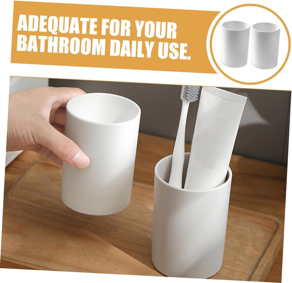 2pcs Reusable Unbreakable Toothbrush Cup Set for Camping Travel