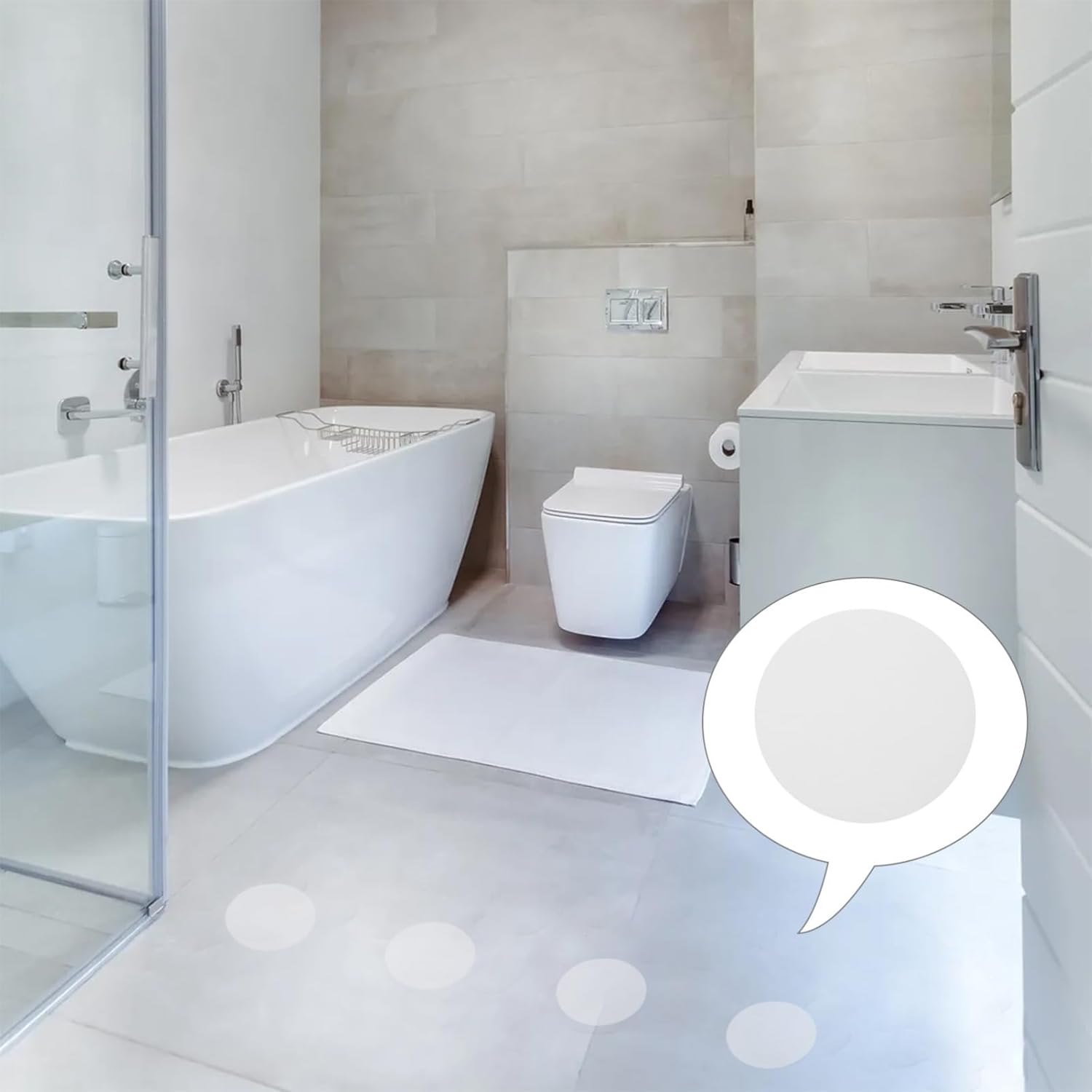 HAKIDZEL 1Set Non-Slip Bathroom Floor Stickers Transparent Peva Anti-Slip Decals