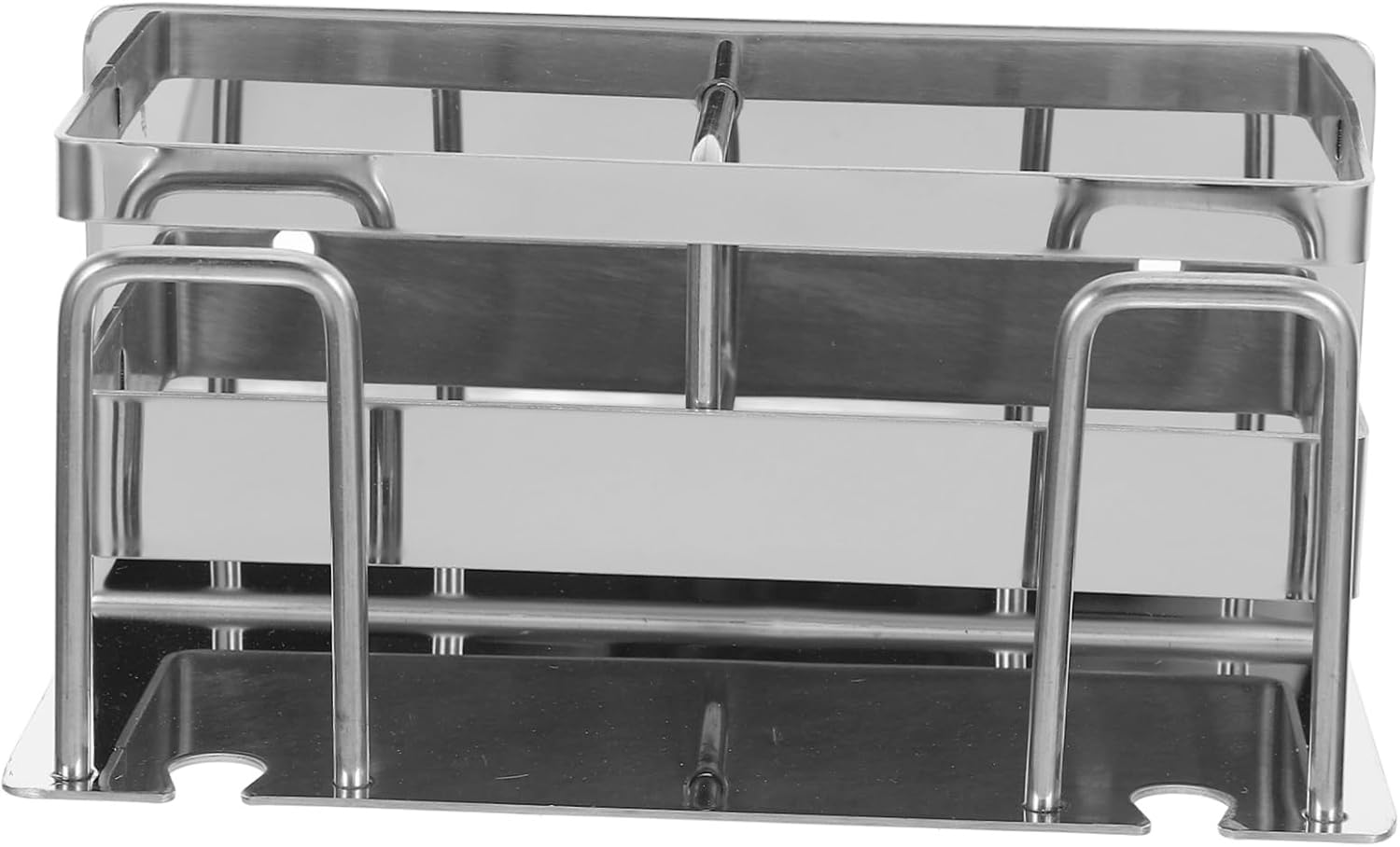 WOONEKY Multi-Functional Silver Toothbrush Holder