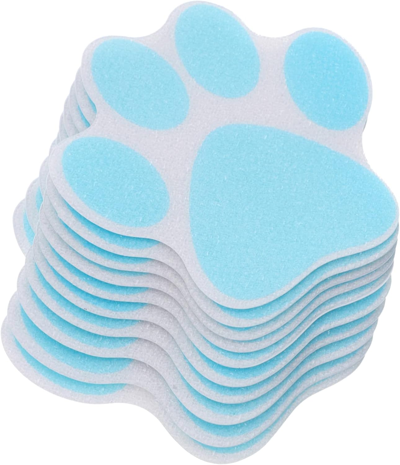 Garneck 10pcs Blue Paw Print Non-Slip Bathtub Stickers