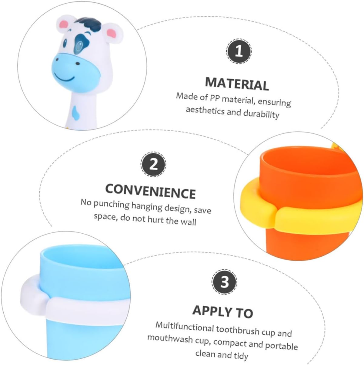 VICASKY 2Sets Cartoon Animal Toothbrush Holder