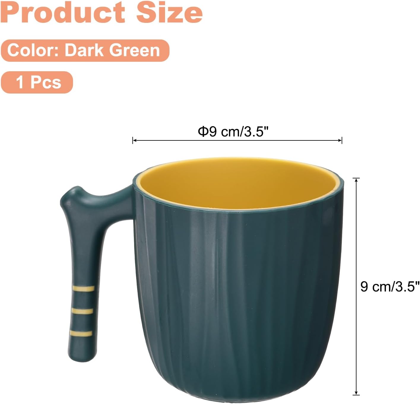 Uxcell Toothbrush Cup with Handle 400ml Dark Green