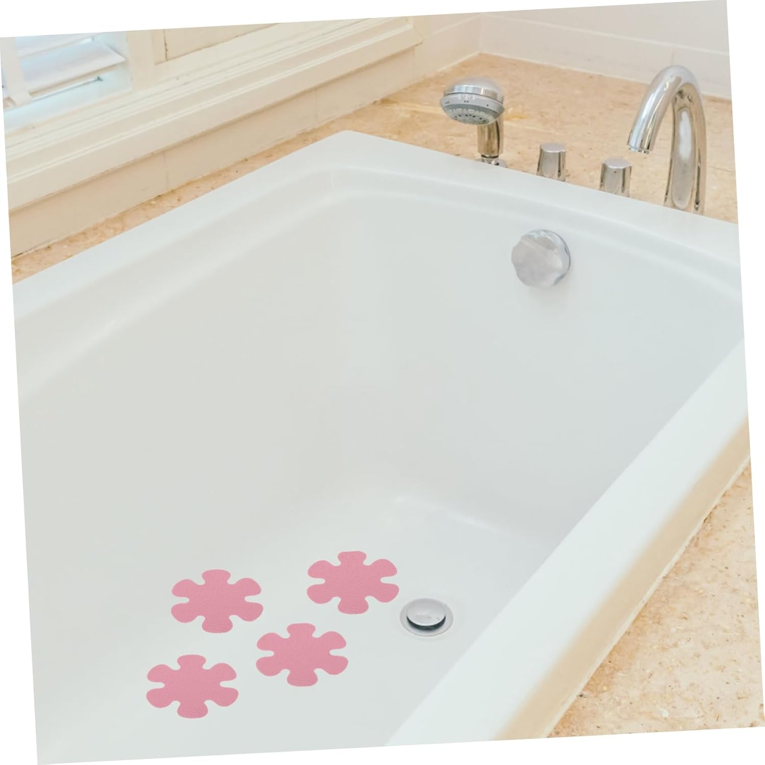 GLEAVI 20Pcs Flower Bathtub Stickers Non-Slip Safety Decals