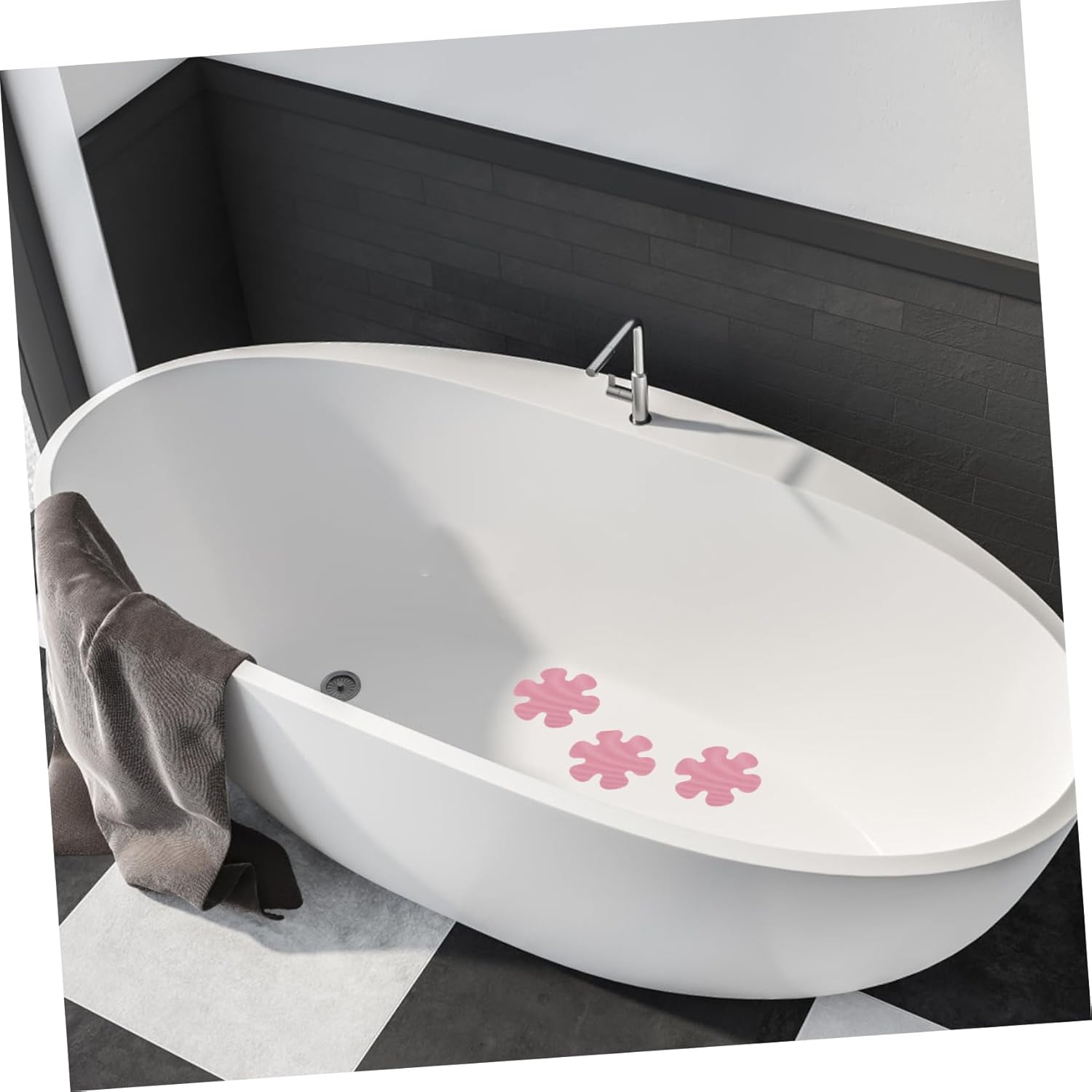 OUNONA Flower Shower Stickers Non-Slip Bathtub Decals 20pcs Peva Tape