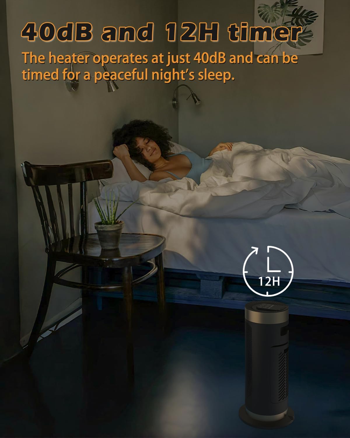 YOLOZAI 1500W PTC Space Heater with Remote and Oscillation