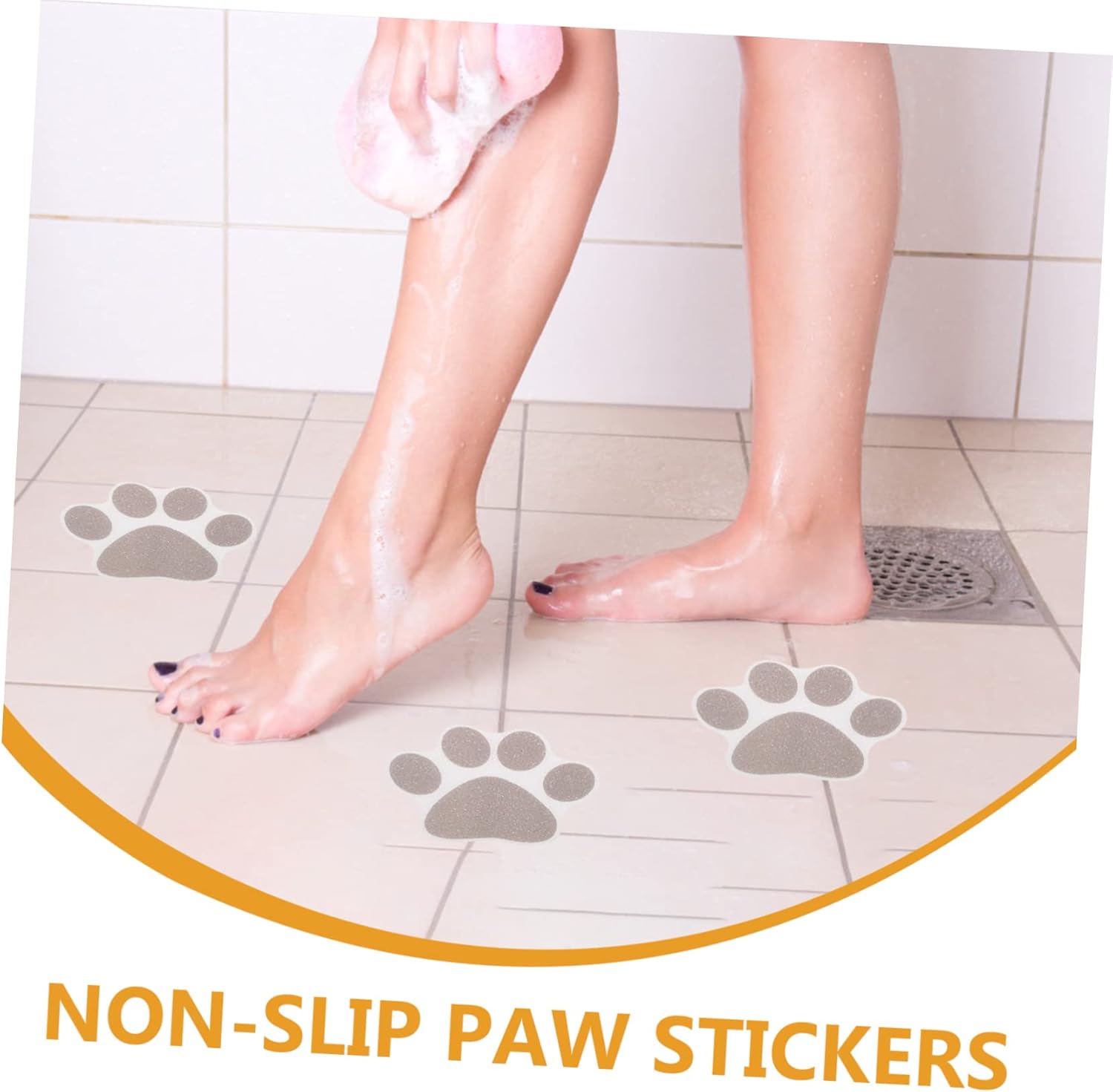Garneck Non-Slip Bathtub Stickers 10pcs Grey Set