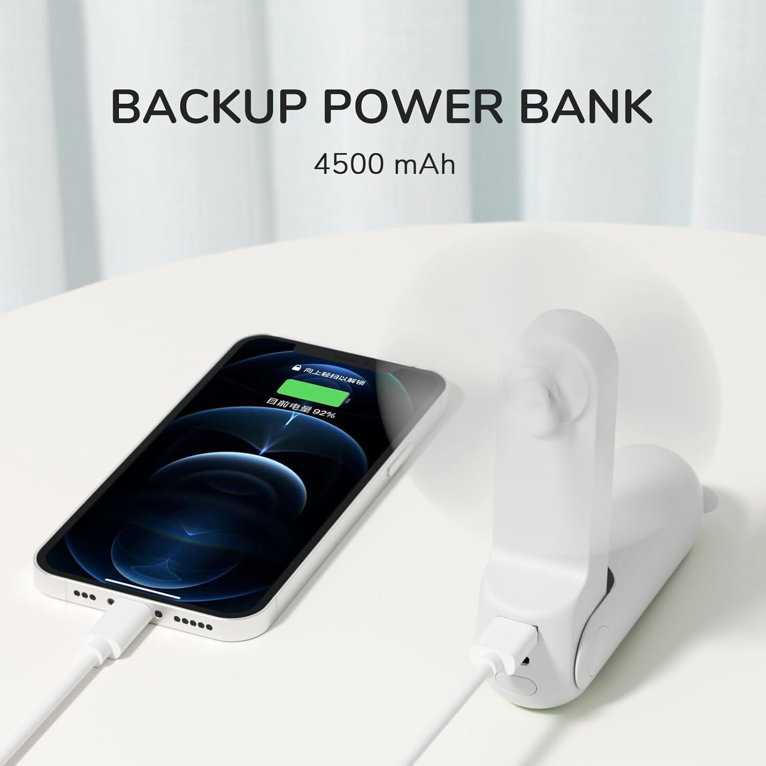 JISULIFE Handheld Fan with 4500 mAh Powerbank