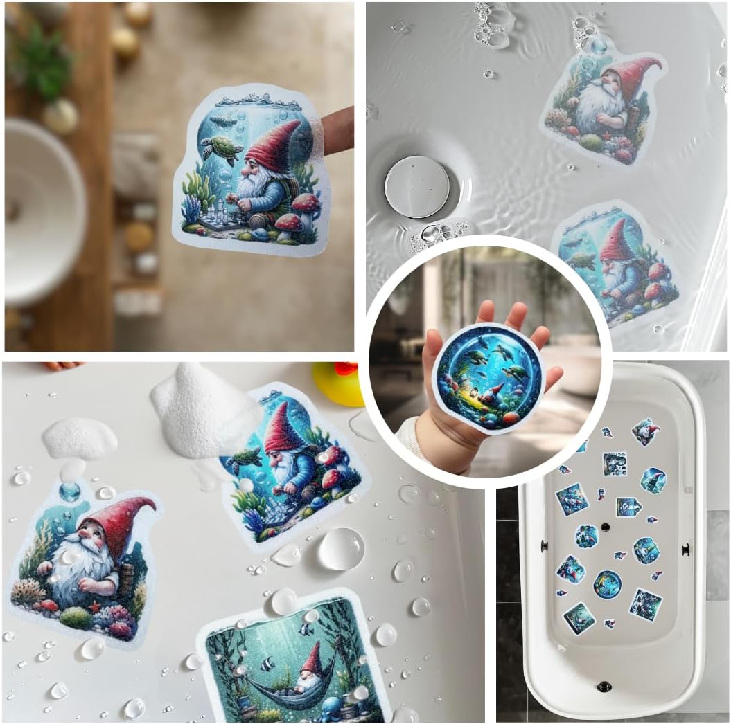 Non Slip Gnome Decals for Bathtubs 20 PCS Safety Stickers