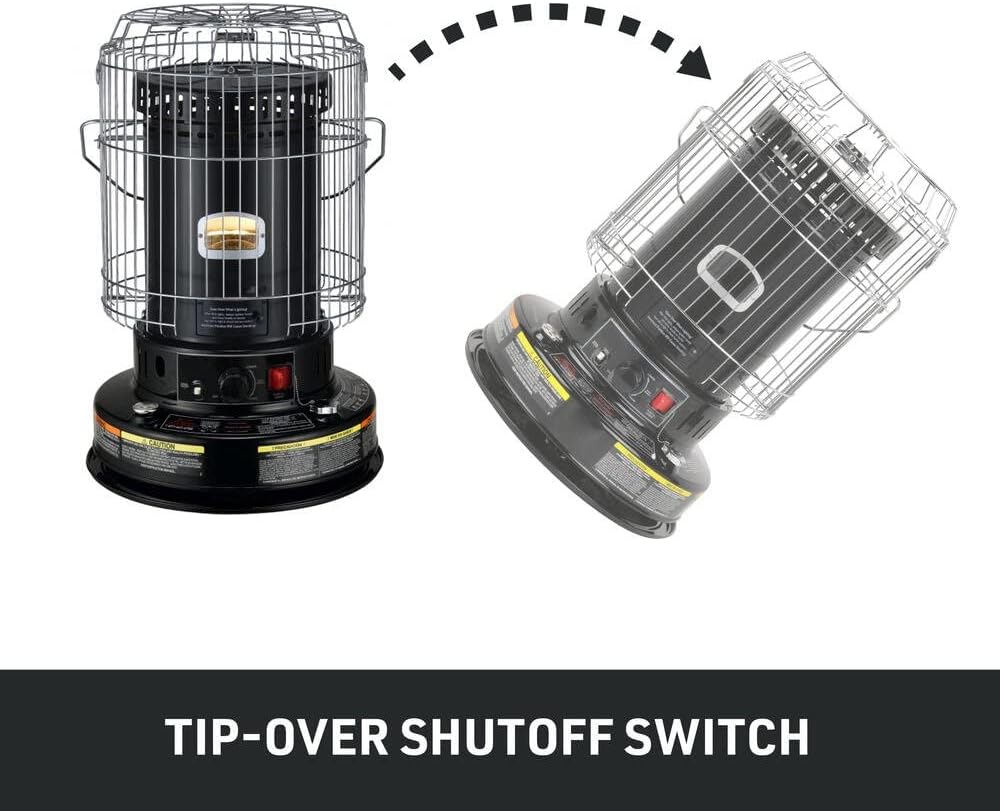 UBACKS 23800 BTU Convection Kerosene Heater Black