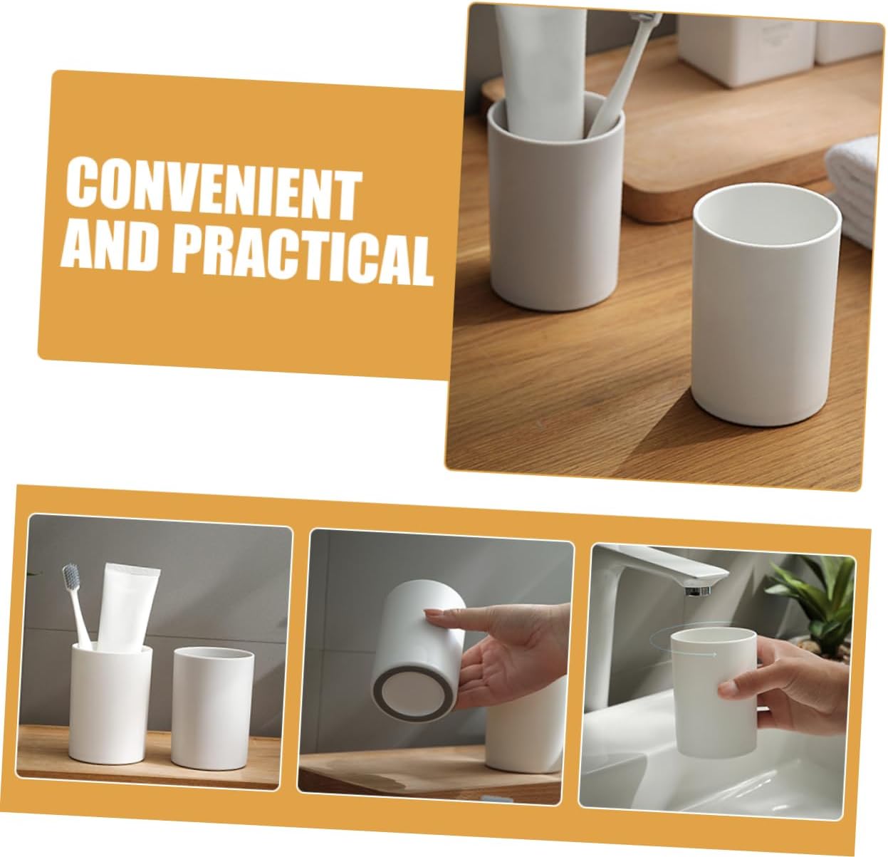 2pcs Reusable Unbreakable Toothbrush Cup Set for Camping Travel