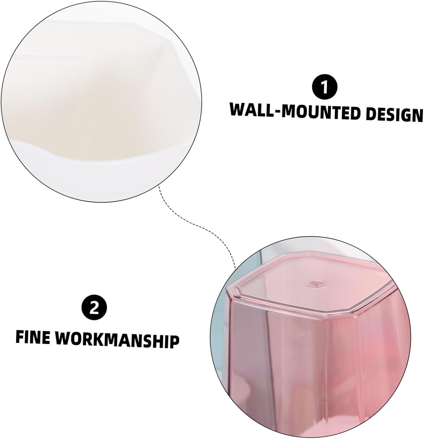 1 Set Wall Mounted Bathroom Storage Rack with Cups and Toothbrush Holder