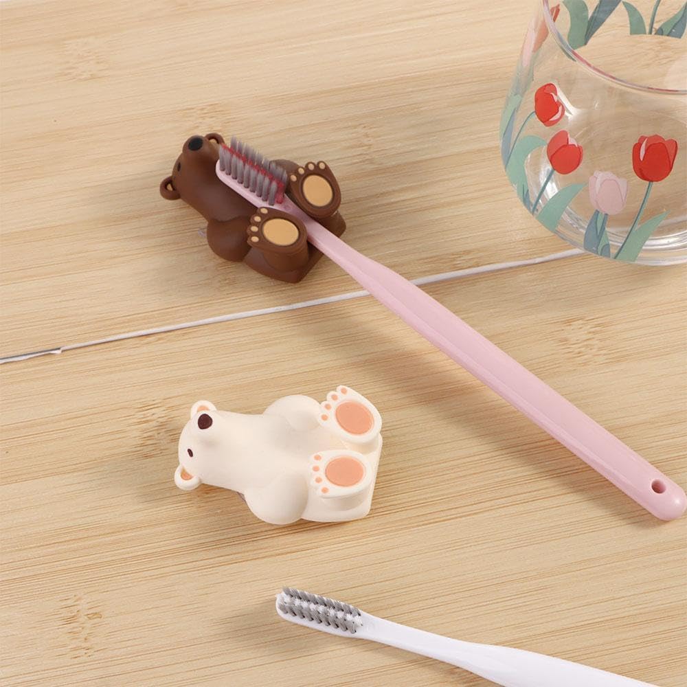 Pokinge Cartoon Bear Toothbrush Holder Set