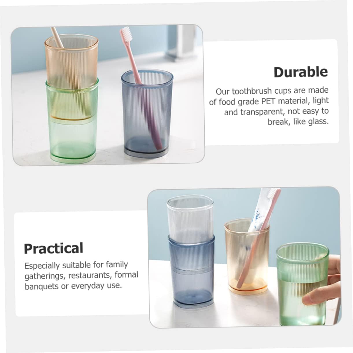 Alipis 3Pcs Portable Toothbrush Holder Cups for Home and Travel