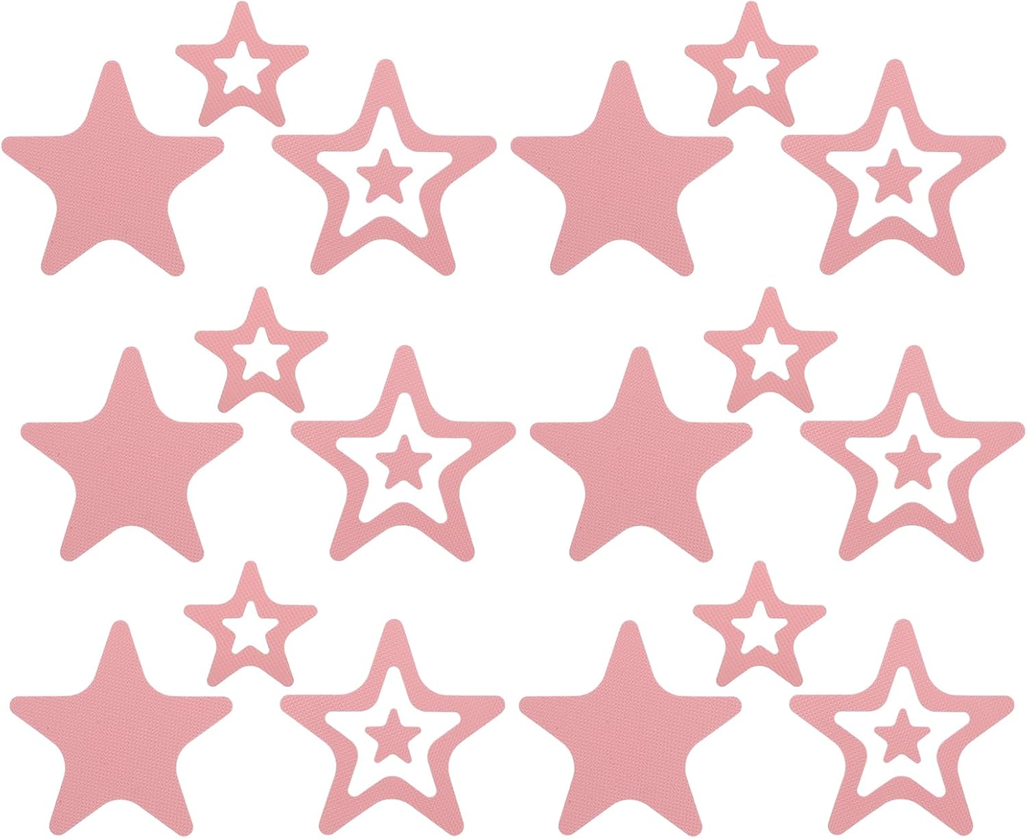 LUOZZY 12PCS Non-Slip Bathtub Stickers with Star Design - Pink