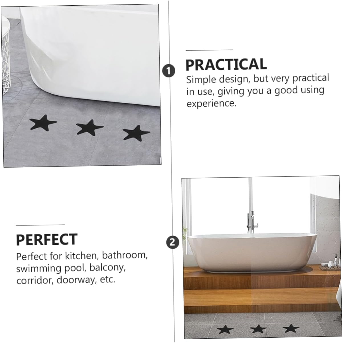 Luxshiny 40Pcs Non-Slip Safety Stickers for Bathroom 1