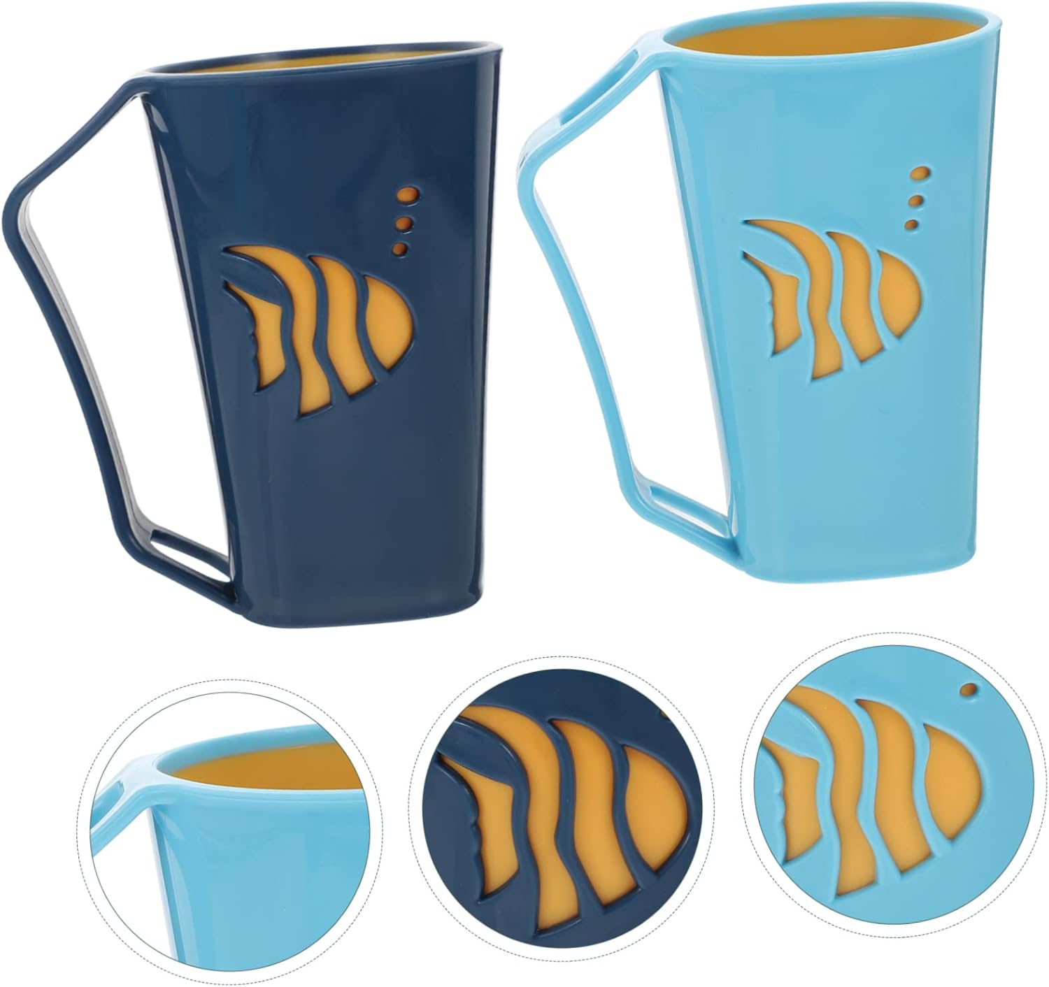 Hemoton Tooth Brushing Cups Set 2 Pack Reusable