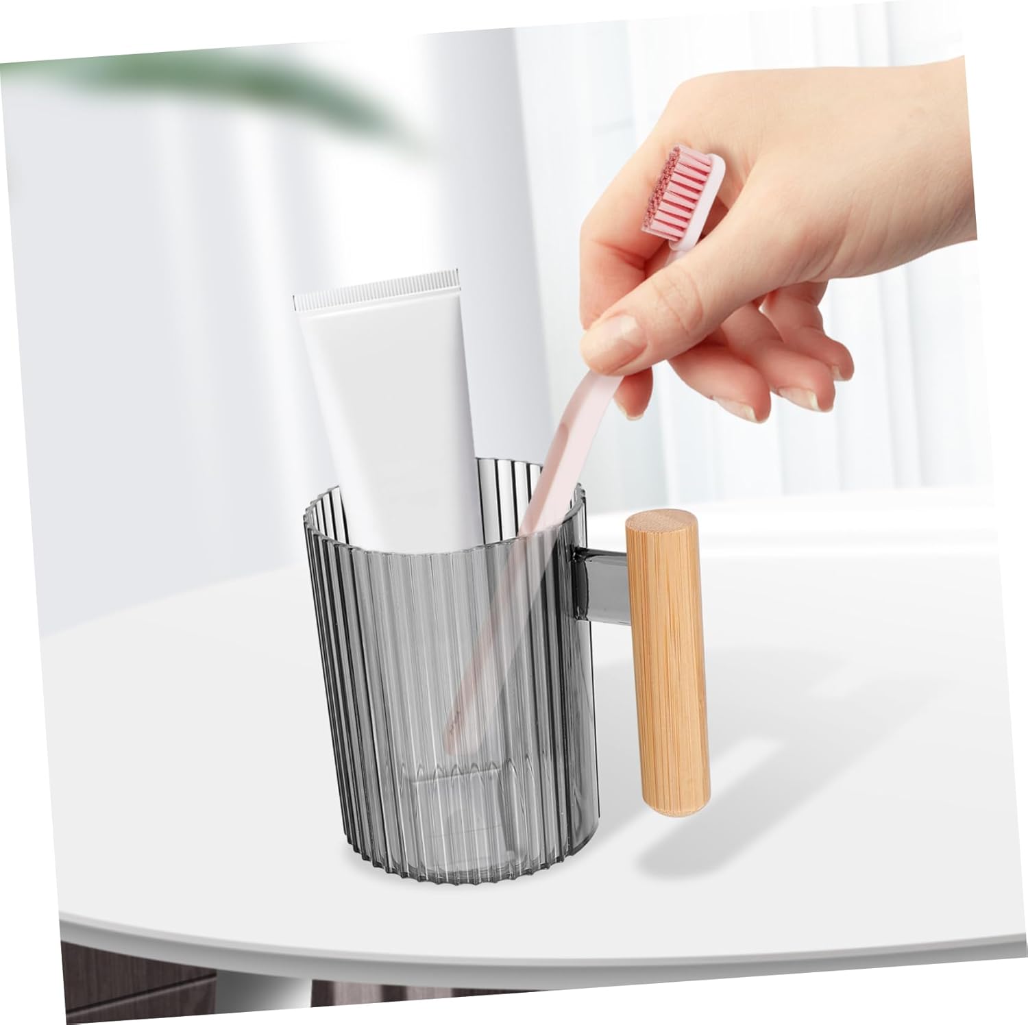 BRIGHTFUFU 4pcs Reusable Toothbrush Cup Travel Tumbler Holder