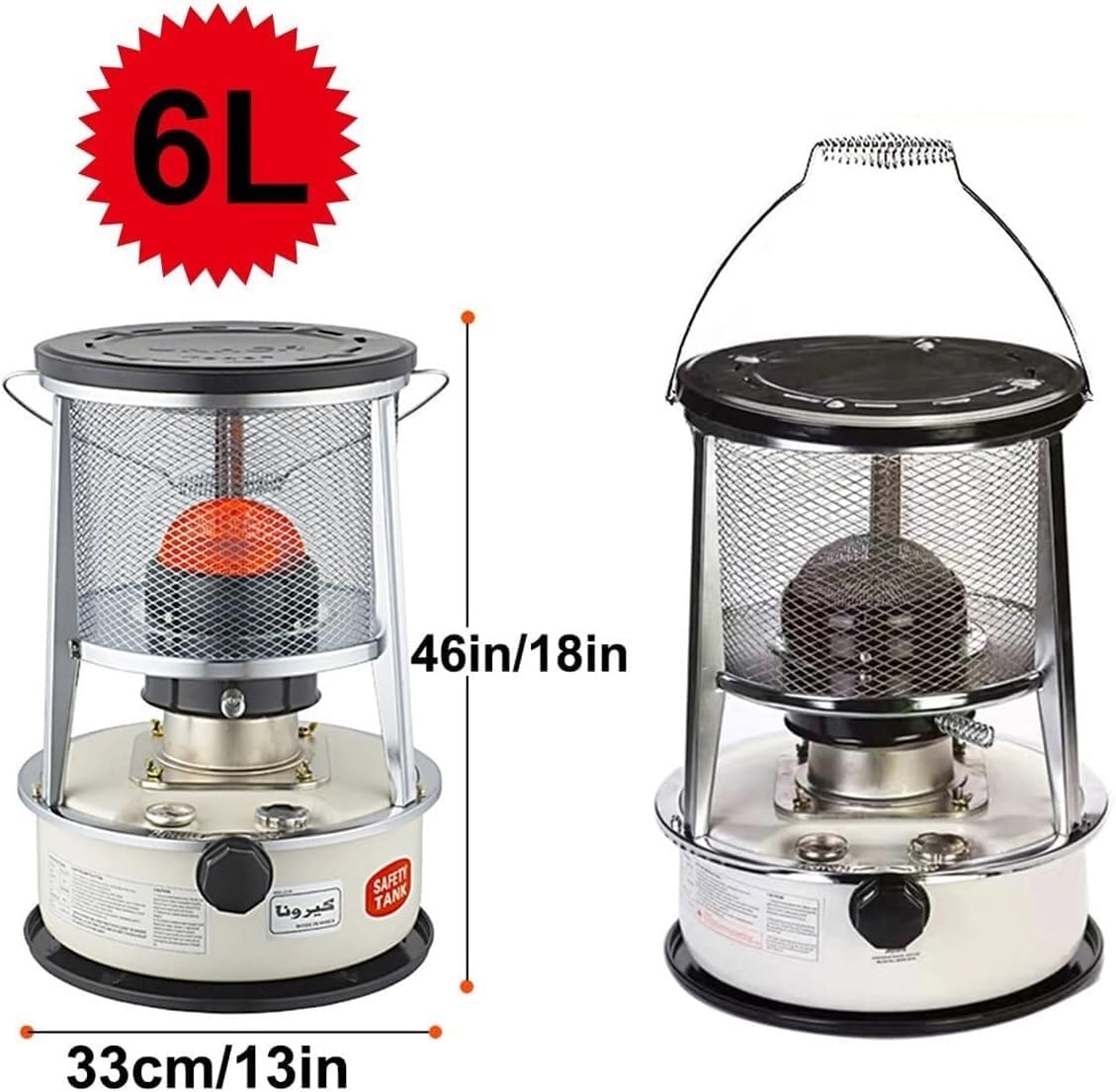 Outdoor Kerosene Stove with 6L Tank and Adjustable Heat