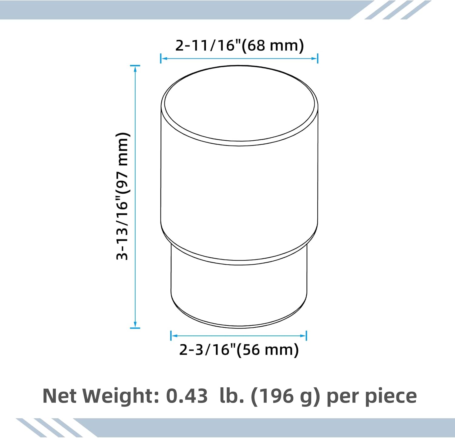 Aomasi Frosted Glass Tumbler Cap 2 Pack 1