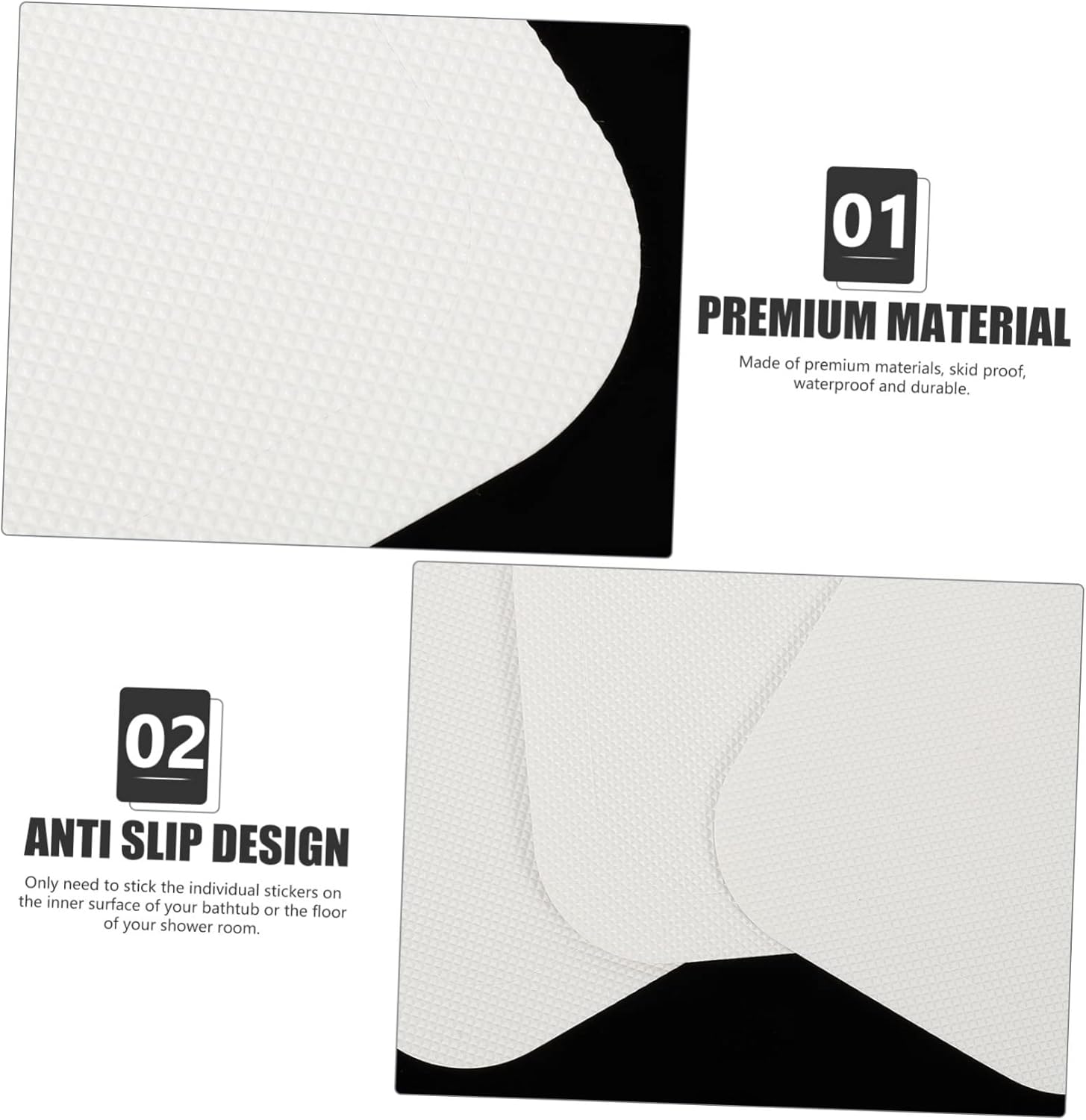 72pcs Peva Bathtub Stickers Non-Slip Decals for Showers Pools and Stairs