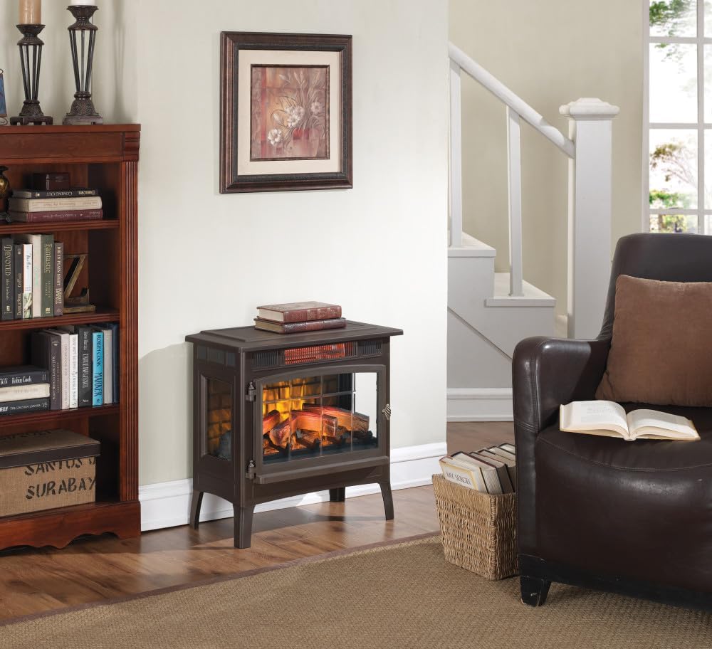 Duraflame Electric Fireplace Stove with 3D Flame Effect Bronze