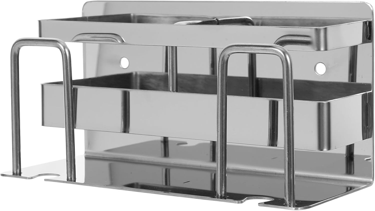 Amosfun Wall-Mounted Toothbrush Holder with Mirror Tile Rack