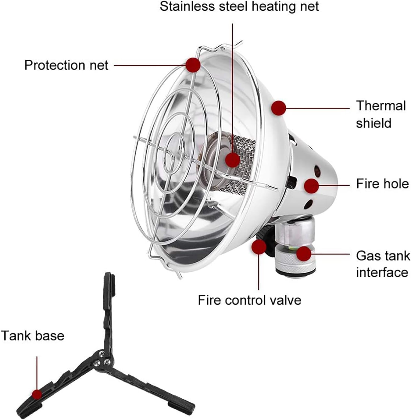FAMYNGL Natural Gas Heater for Camping Tents
