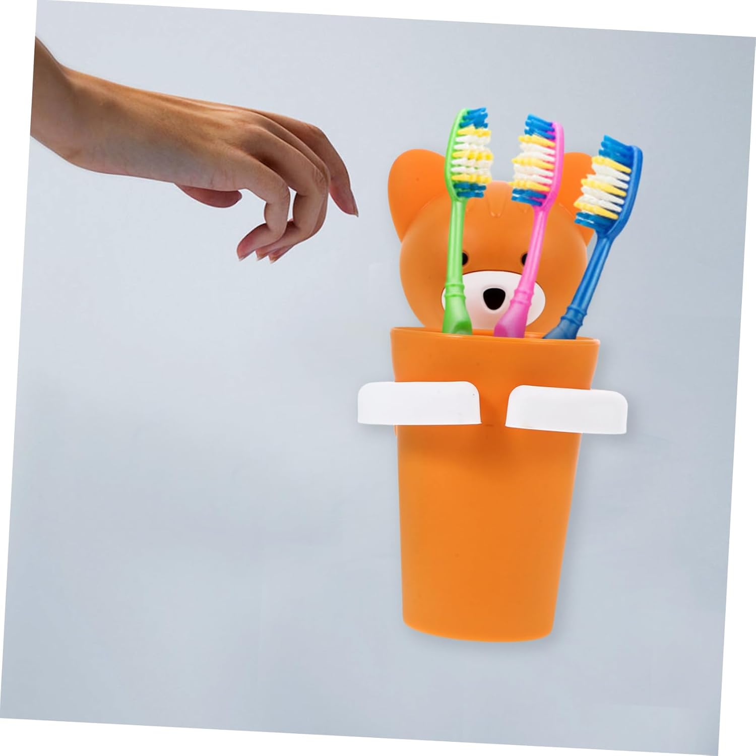 Wall-Mounted Toothbrush Cup Holder No Drill Required