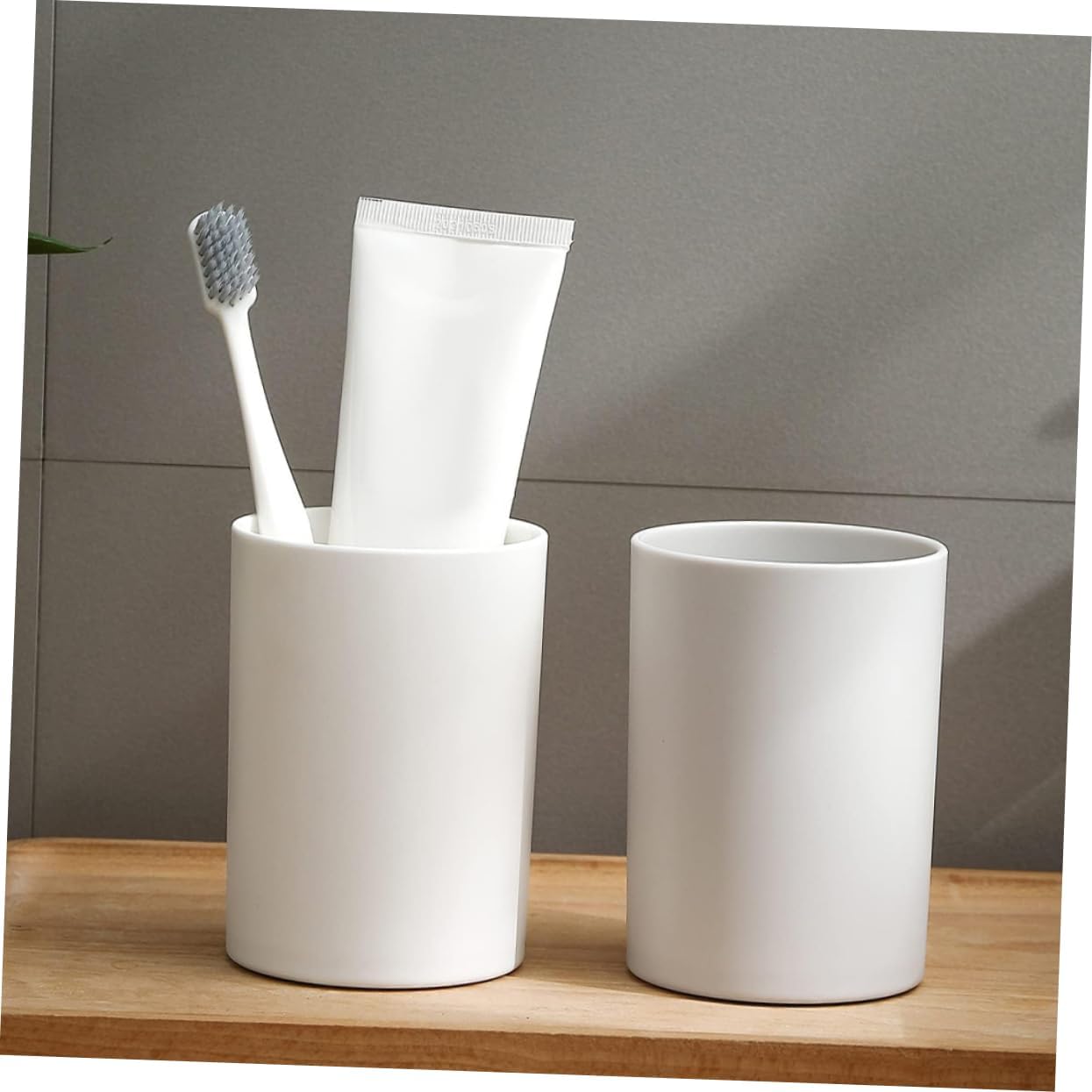 2pcs Reusable Unbreakable Toothbrush Cup Set for Camping Travel