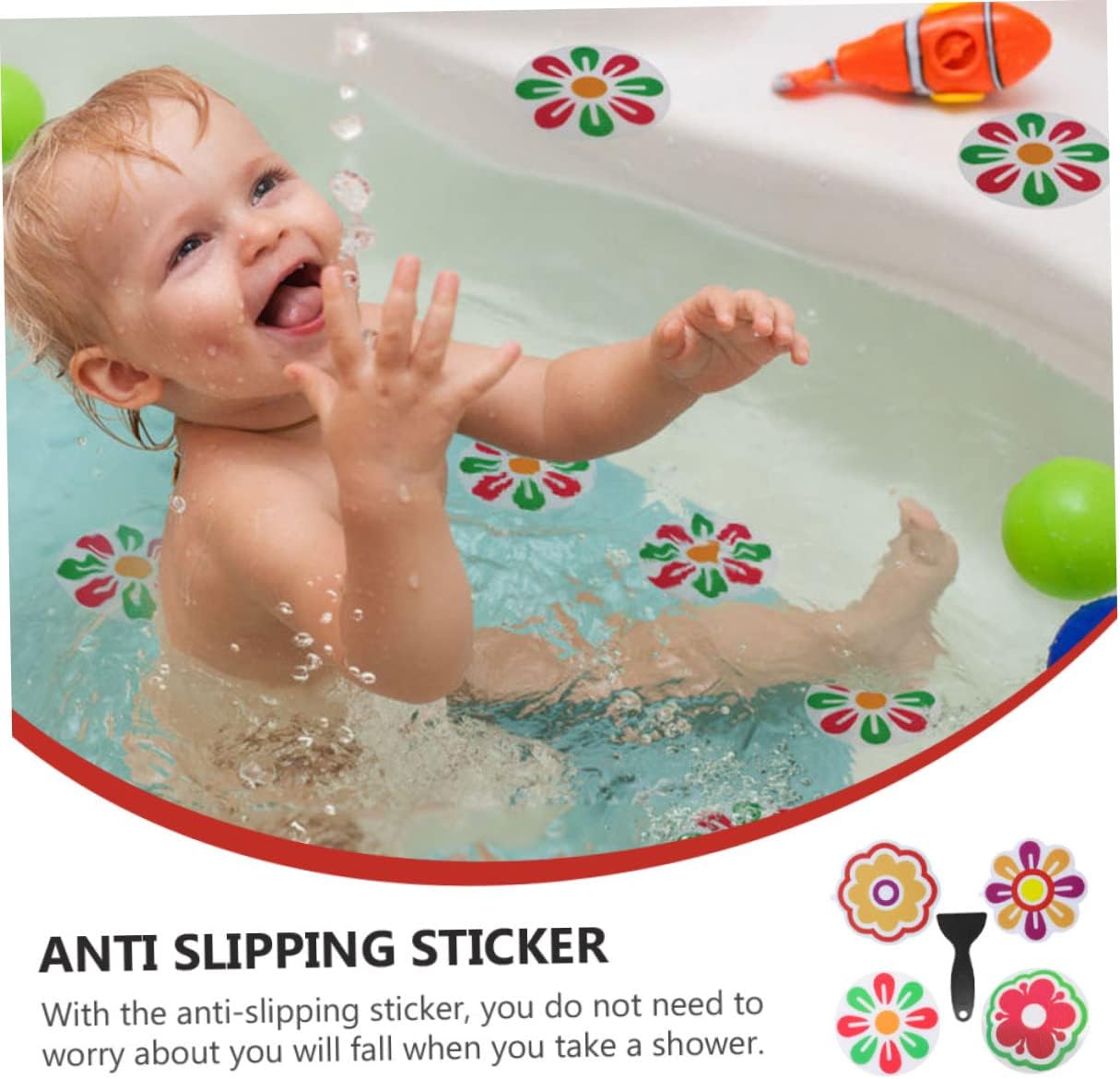 BESPORTBLE 4pcs Bathroom Non-Slip Flower Stickers 1