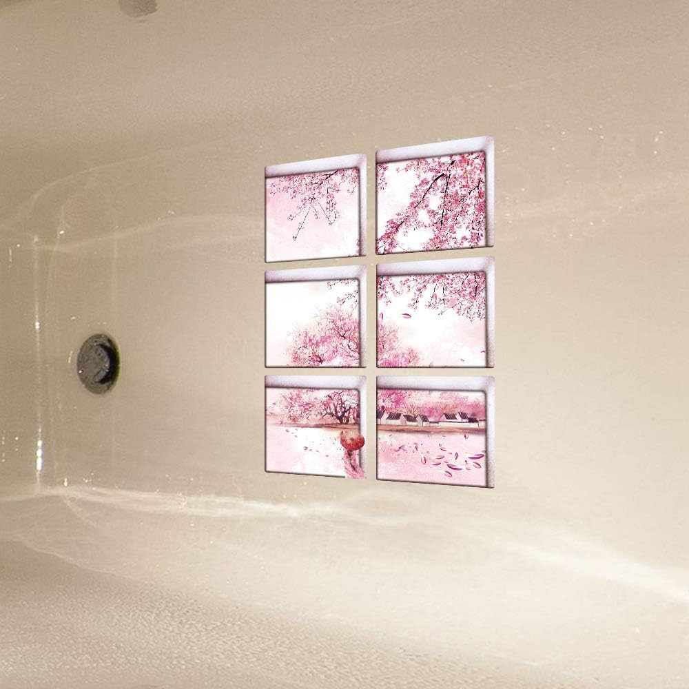 AILEGOU 3D Non-Slip Bathtub Animal Stickers - Plum Blossom Design