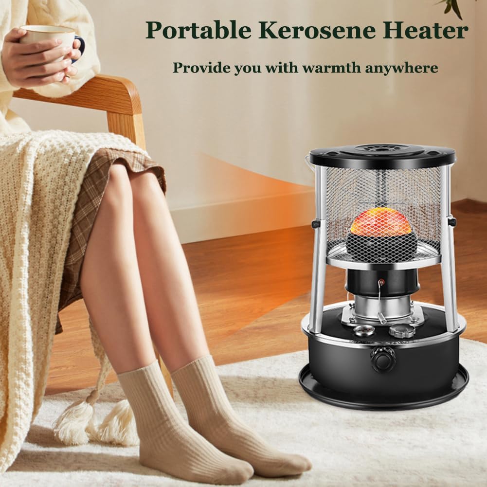 LINWIN 2 in 1 Kerosene Heater Stove 9000 BTU Black