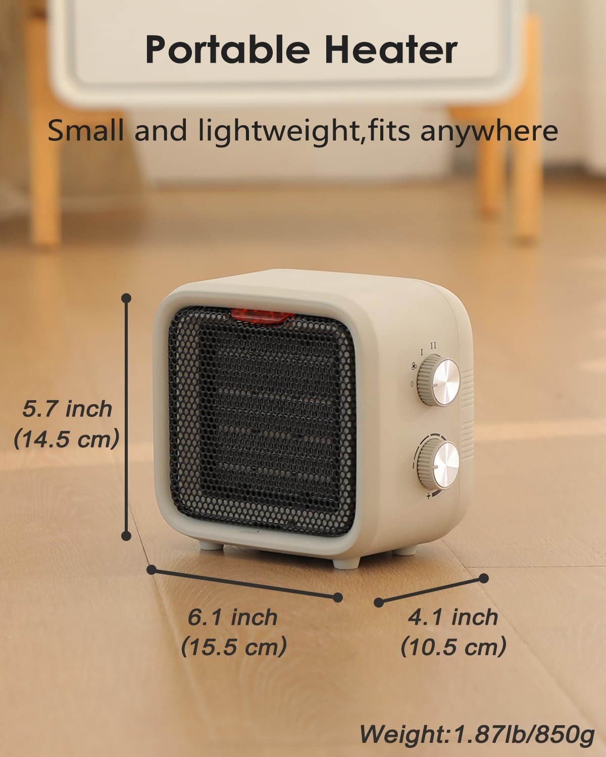Csakri 1500W Ceramic Space Heater with Thermostat and Cool Fan Mode