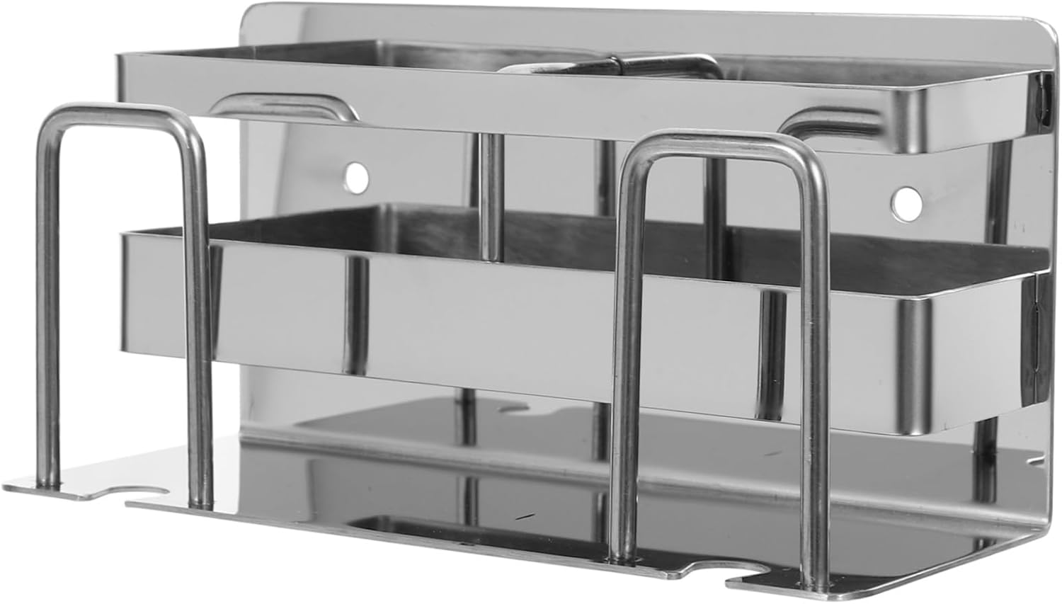 LIFKOME Wall-Mounted Toothbrush Rack Stainless Steel Modern Bathroom Holder