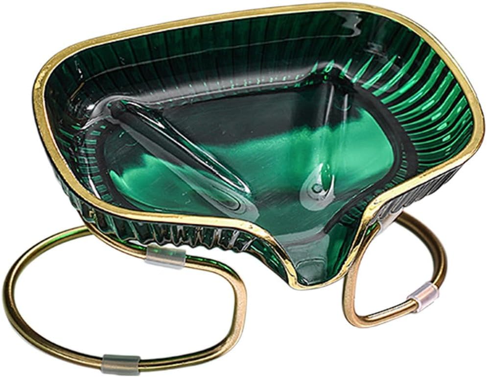 Stylish Soap Dish with Drain Spout and Metal Frame 1