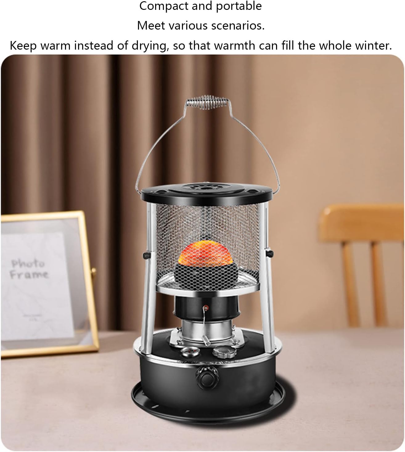 ArtsPavilion Kerosene Heater with Handle Black