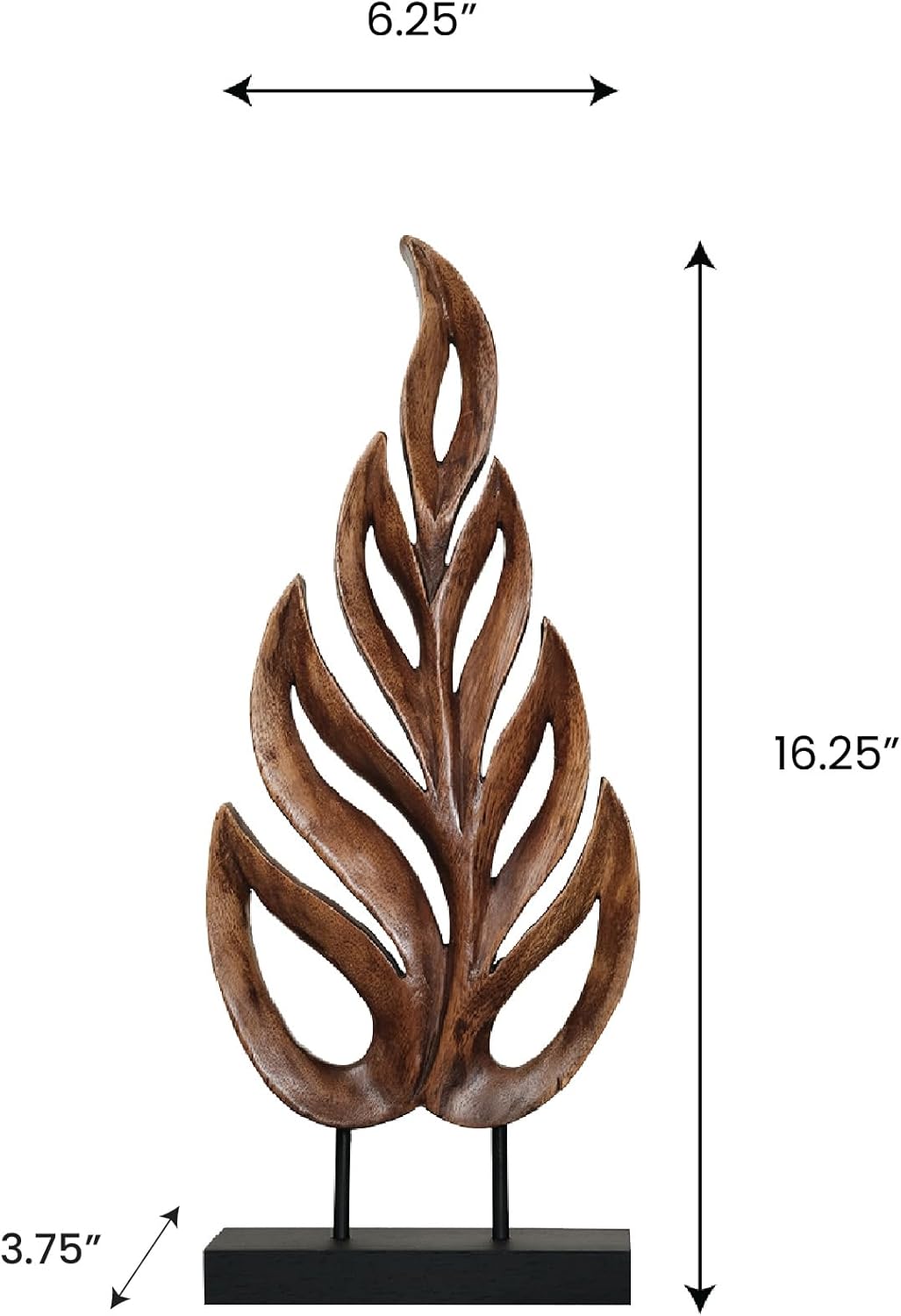 Decozen Wooden Leaf Sculpture - Coffee Table Decor