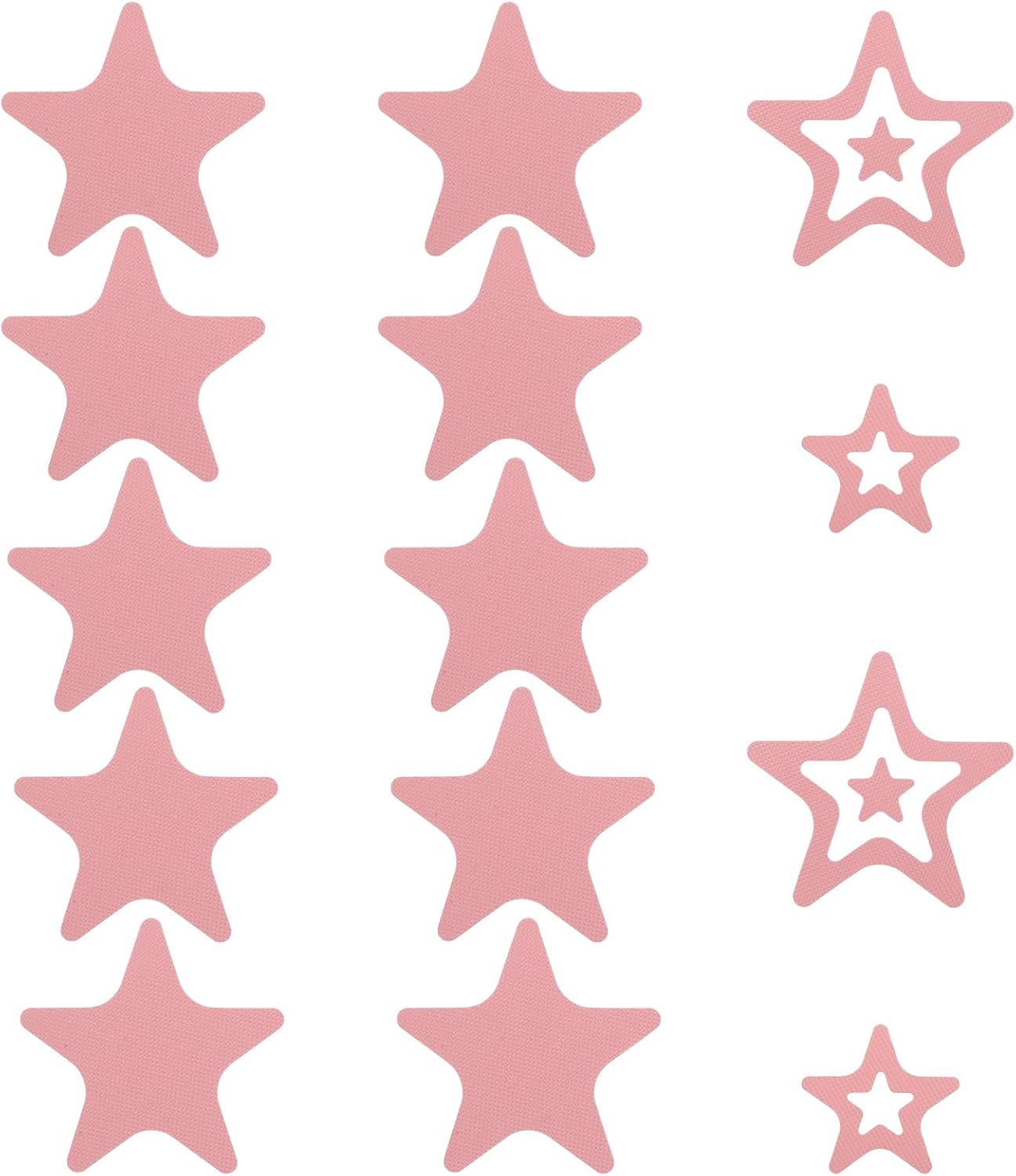 LUOZZY 12PCS Non-Slip Bathtub Stickers with Star Design - Pink