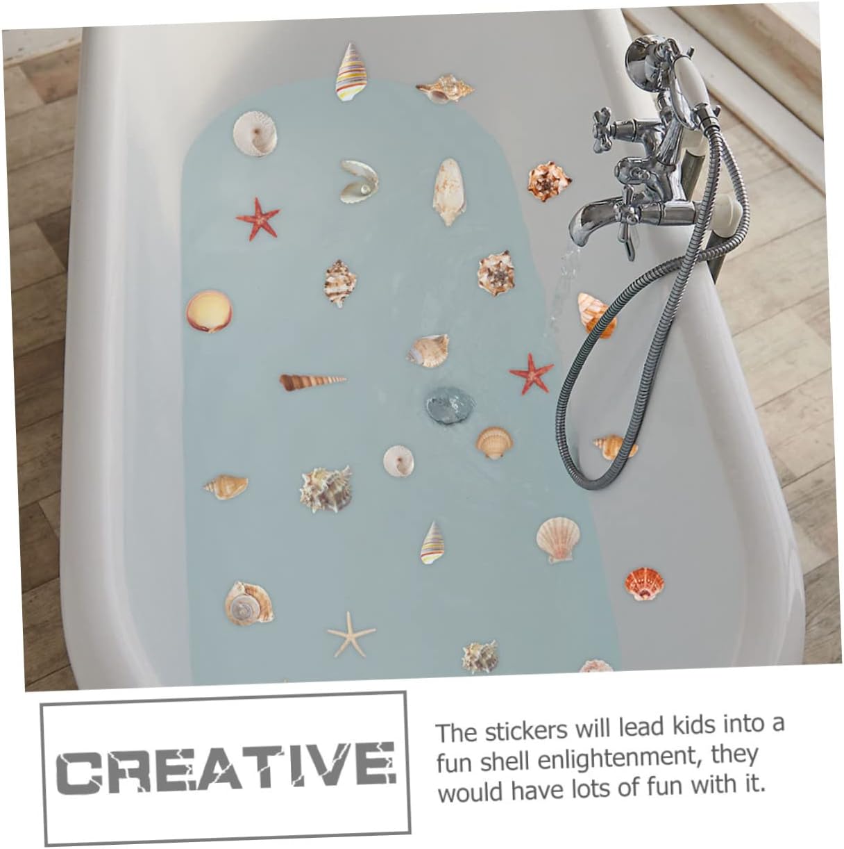 Happyyami 6 Sheets Seashell Bathtub Stickers