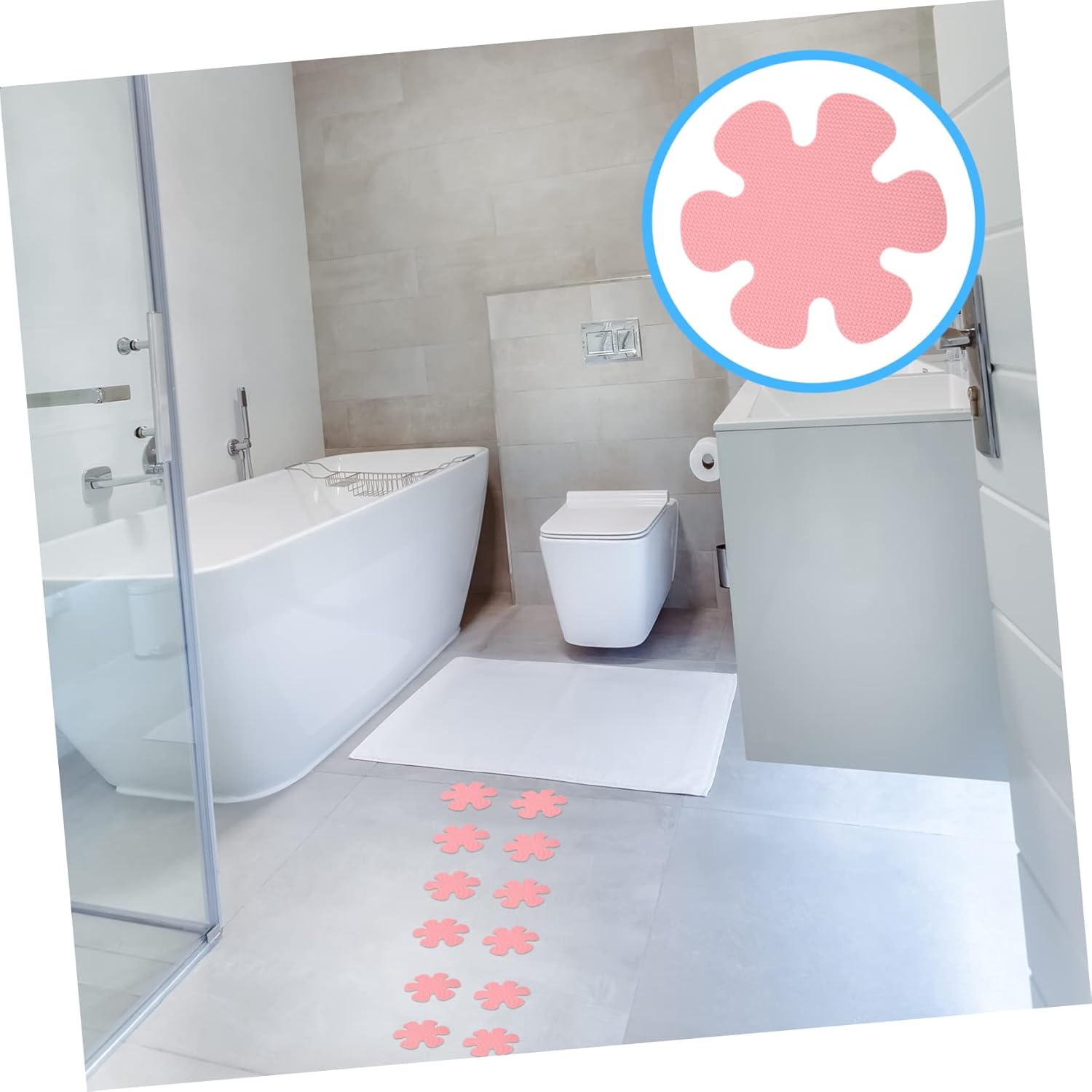 Unomor Non-Slip Bathtub Stickers Snowflake Design 1 Set