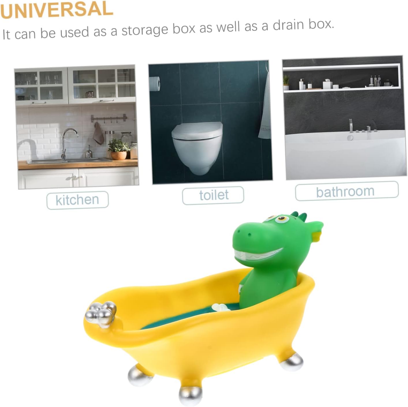 STOBAZA Dinosaur Soap Box Sponge Holder for Kitchen Bathroom