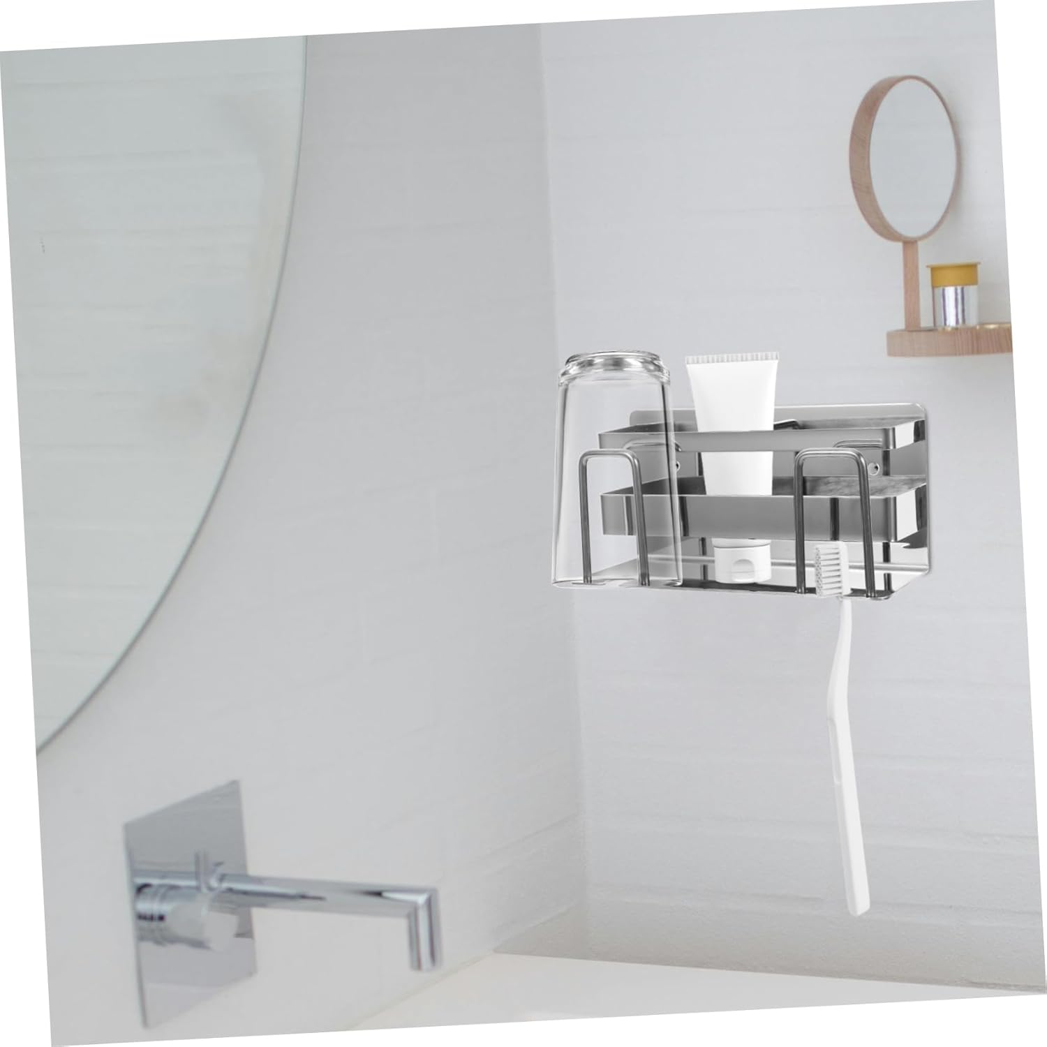 Stainless Steel Wall Mount Toothbrush Holder for Bathroom