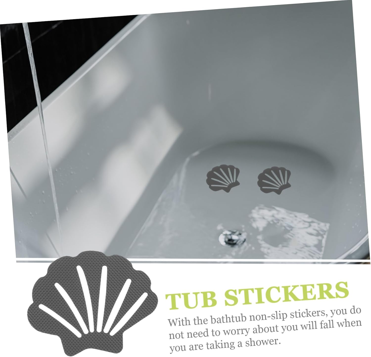 ULTECHNOVO Bathtub Nonslip Stickers 30pcs Shell-Shaped Design Anti-Slip Safety Decals