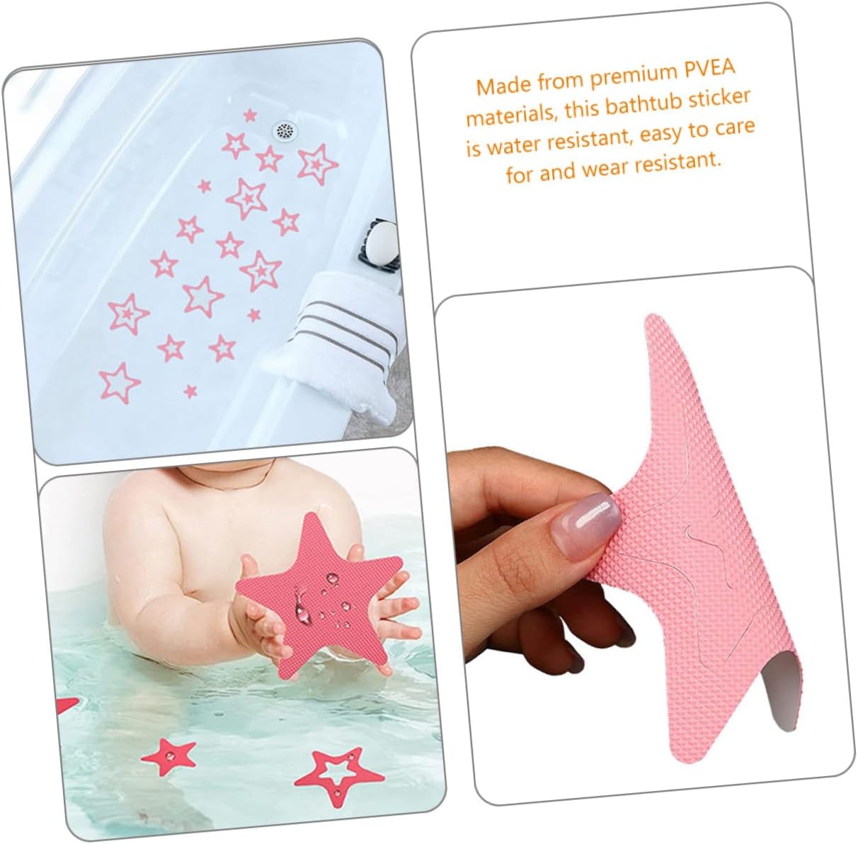 12Pcs Skid-Proof Star Decals for Bathtub and Stairs