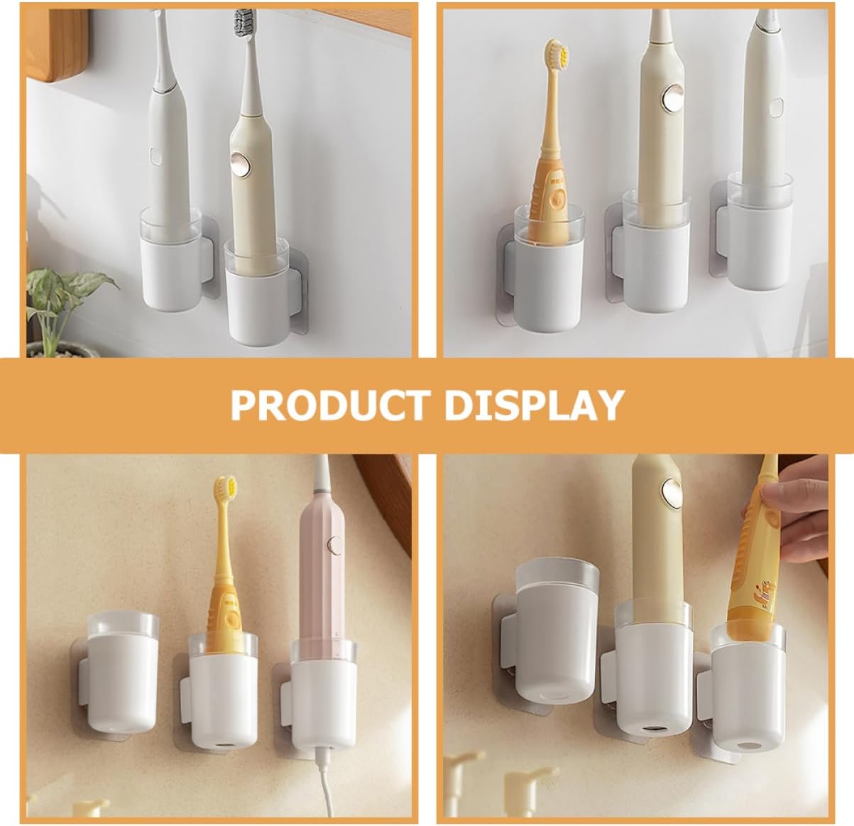 PRETYZOOM 2pcs Wall Mounted Electric Toothbrush Holder